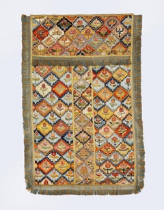 Hanging Wall Cover Bargello Florence Needlework Armorial Floral Gold Braid Fring