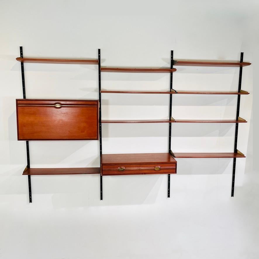 Hanging Wall Unit in Wood, Italy, 1960's For Sale 4