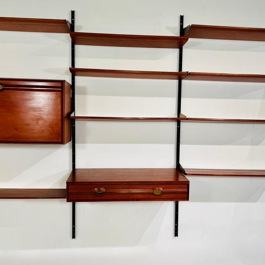 Mid-20th Century Hanging Wall Unit in Wood, Italy, 1960's For Sale