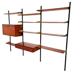 Hanging Wall Unit in Wood, Italy, 1960's