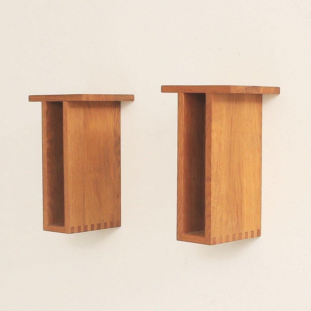 Swedish Hanging wood side tables by Lars Johan Claesson For Sale
