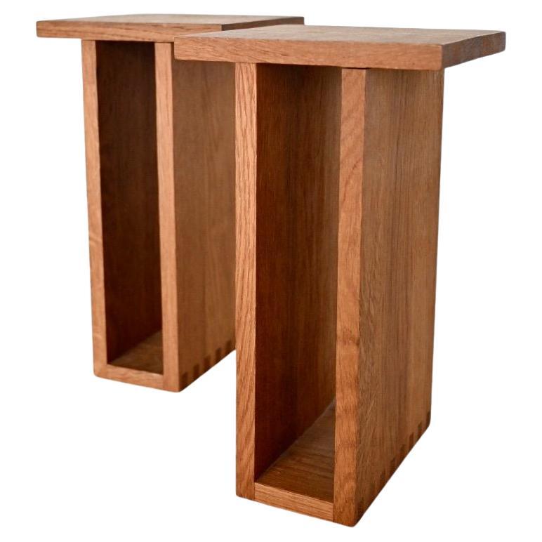 Hanging wood side tables by Lars Johan Claesson For Sale