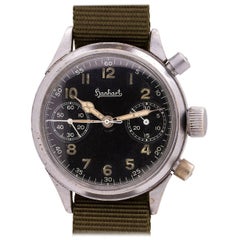 Hanhart base metal German Military Flyback Chronograph wristwatch, circa 1940s