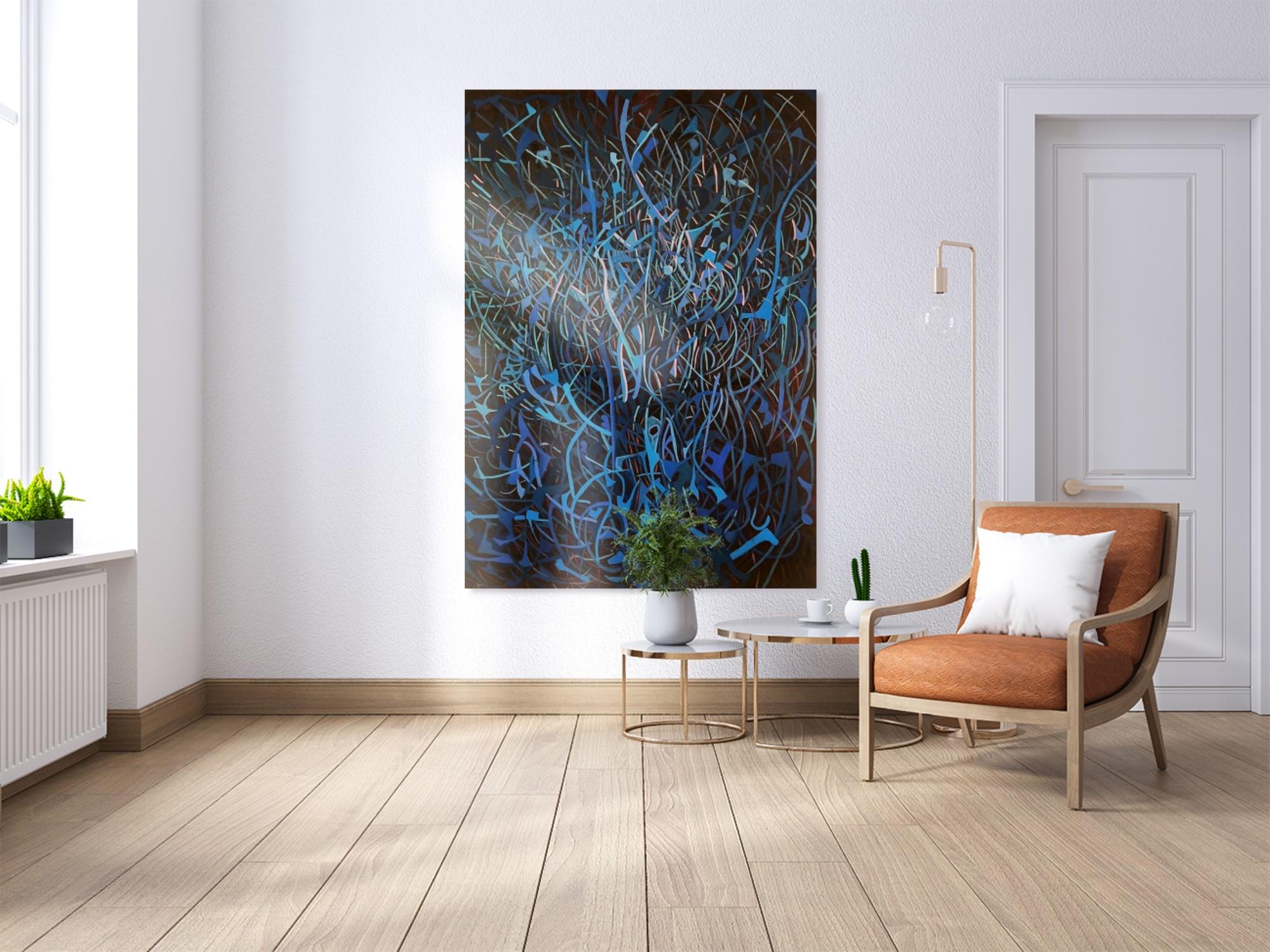 No digital pictures could justify the painting, It will transfer any space in your home or office to to  an art gallery. 
48x68 Roll Giclée Canvas Print
the original painting 72x 48x1.5 inches,  oil on canvas is sill available it could be purchased
