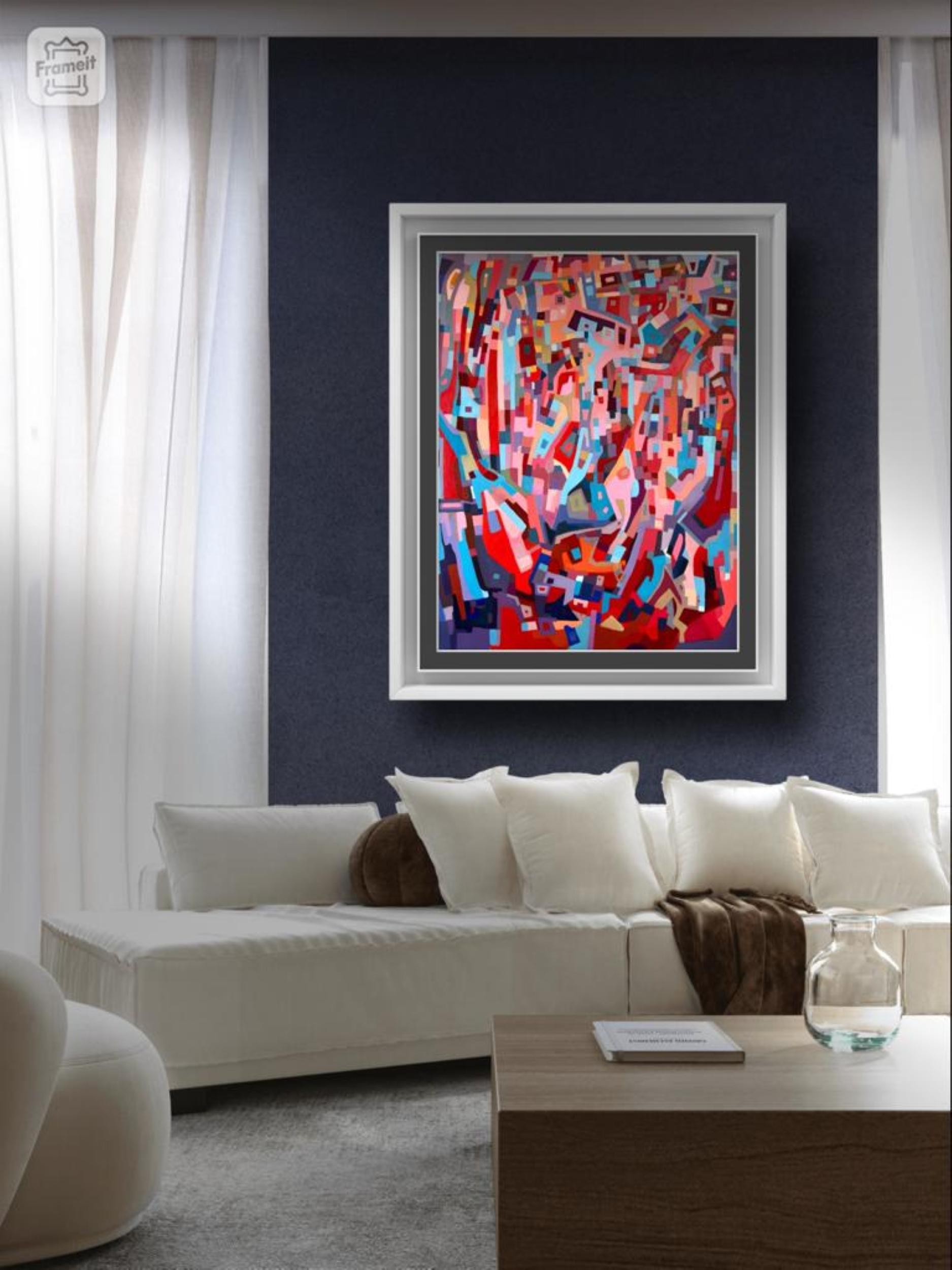 Blues and oranges, 2020, (impressions et interactions COULEURS INTÉRIEURES en vente 6