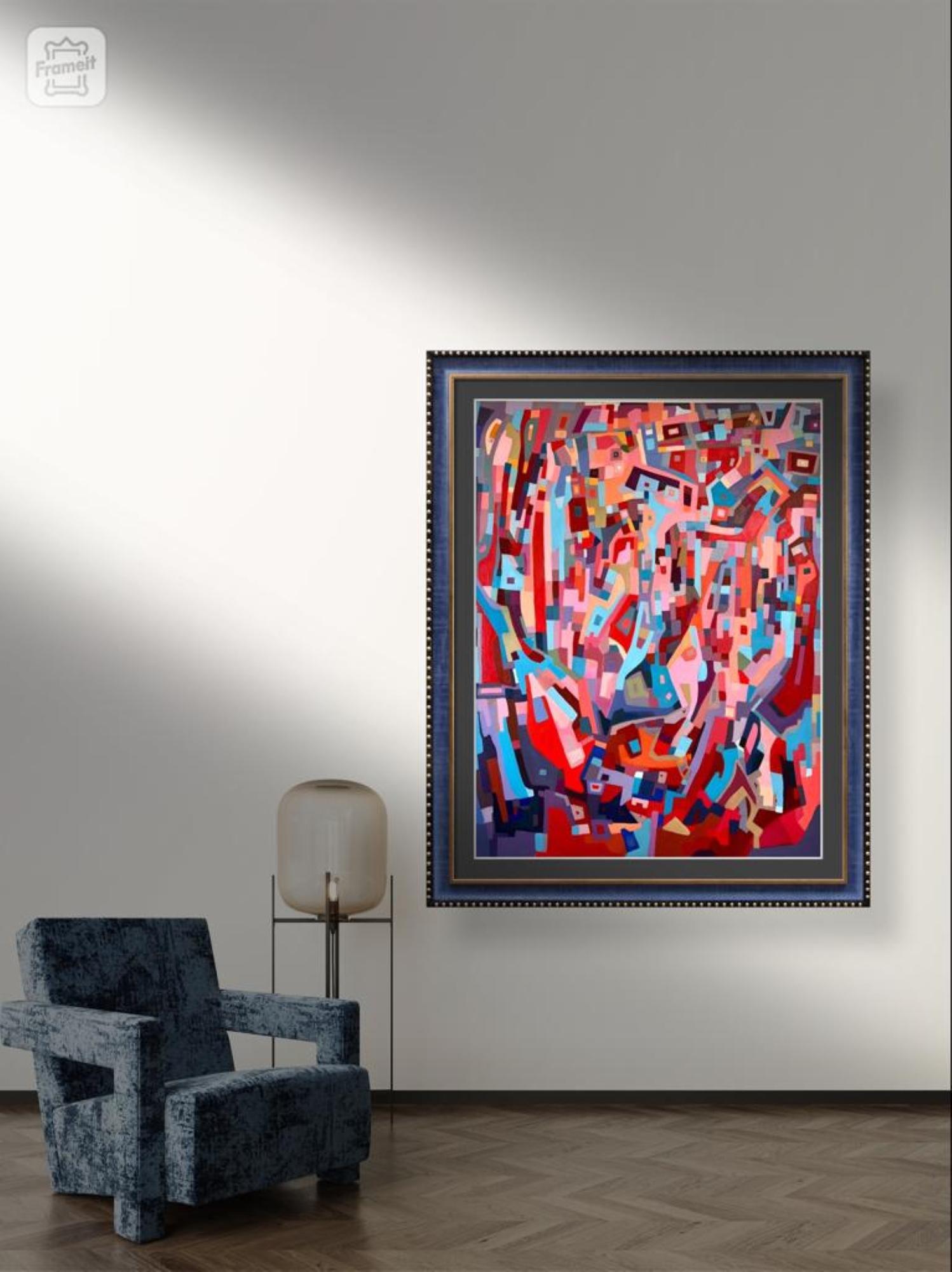 Blues and oranges, 2020, (impressions et interactions COULEURS INTÉRIEURES en vente 1