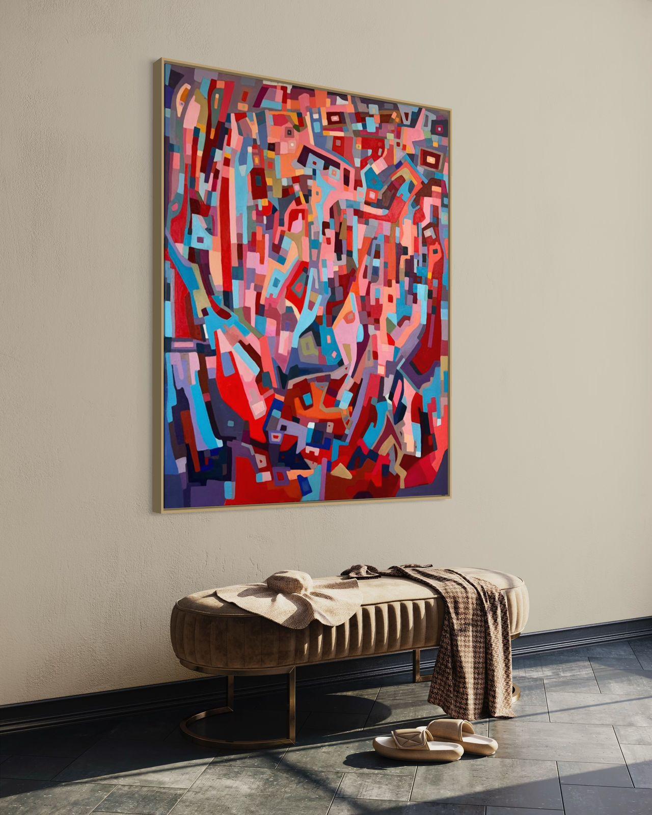 Blues and oranges, 2020, (impressions et interactions COULEURS INTÉRIEURES en vente 3