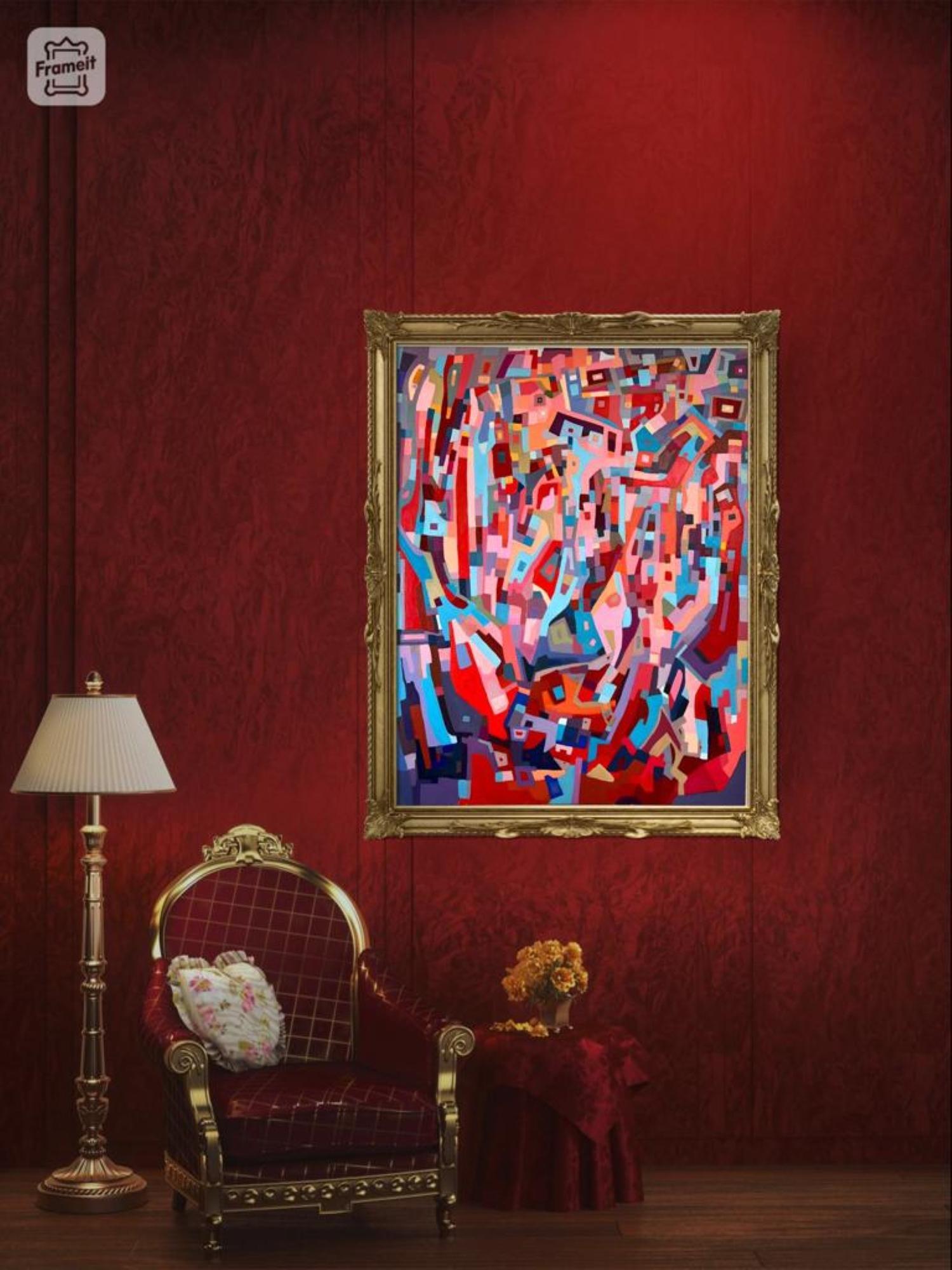 Blues and oranges, 2020, (impressions et interactions COULEURS INTÉRIEURES en vente 4