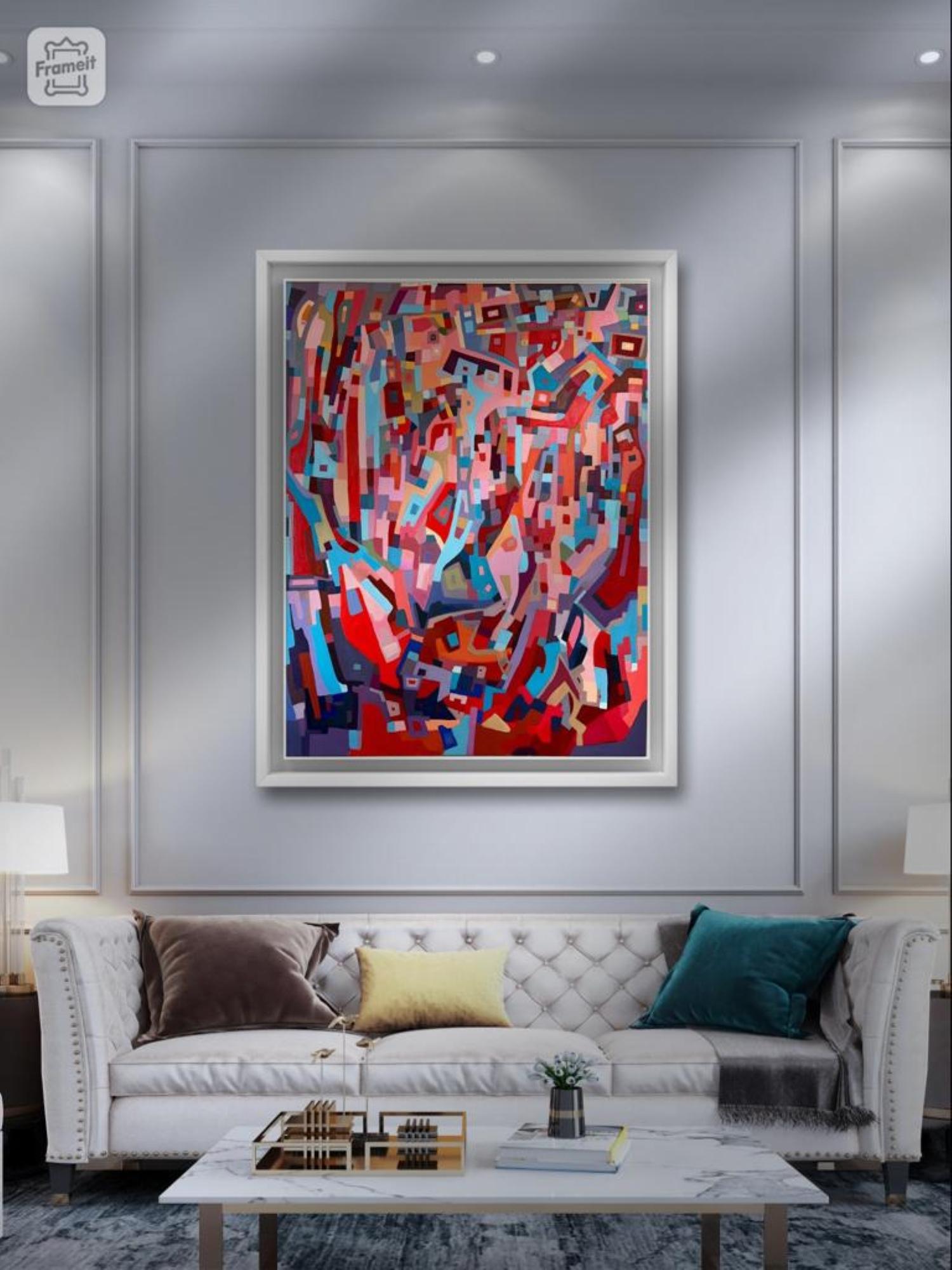 Blues and oranges, 2020, (impressions et interactions COULEURS INTÉRIEURES en vente 5