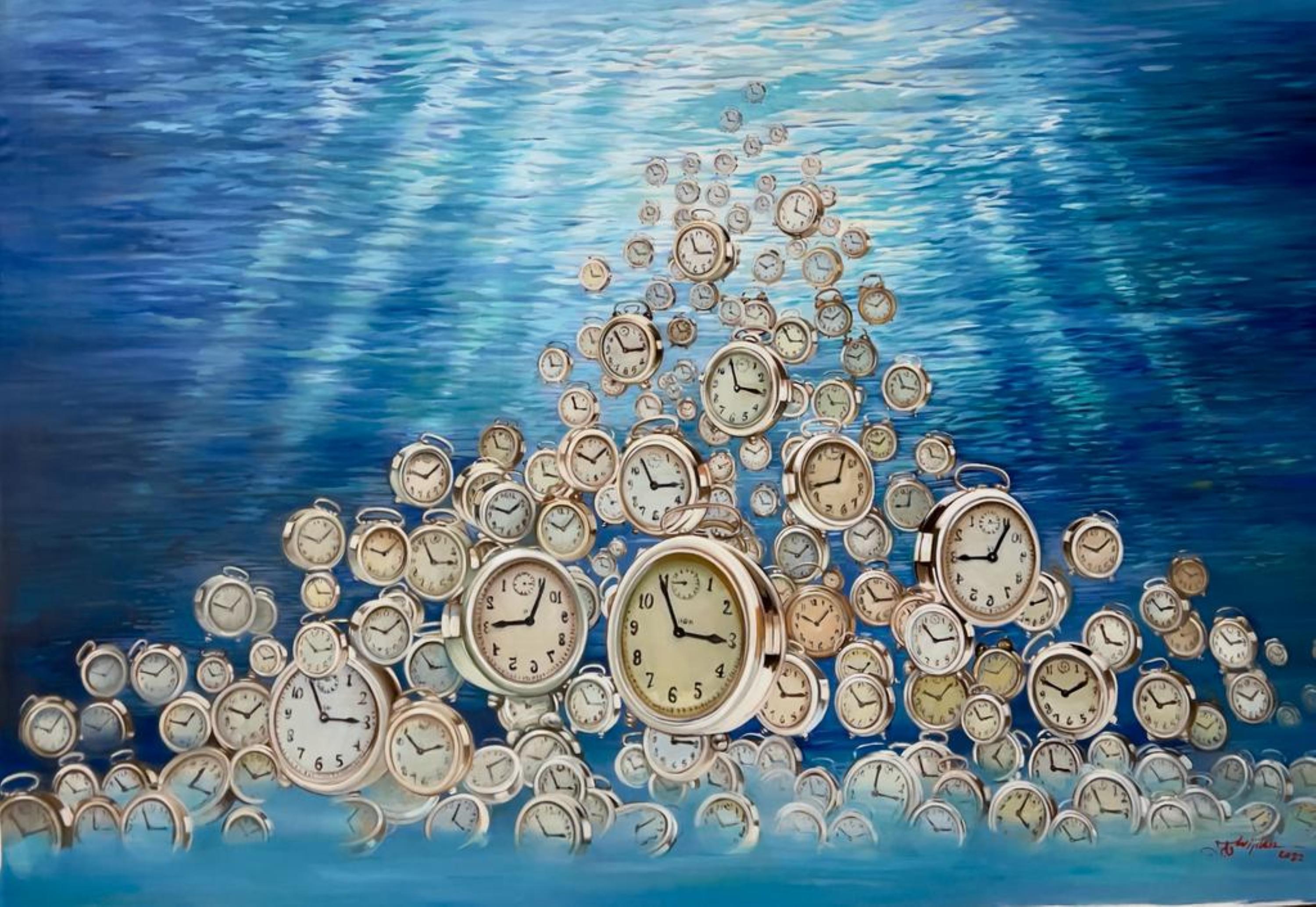 The Ticking sound in ocean - Painting by HANI NAJI