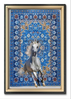 White Horse Morphing from Blue Tapestry 