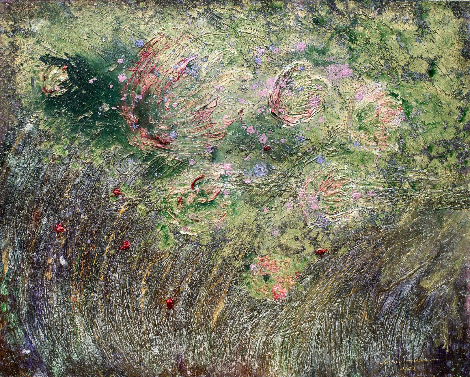 Hani Santana Abstract Painting - Seabed Reeds