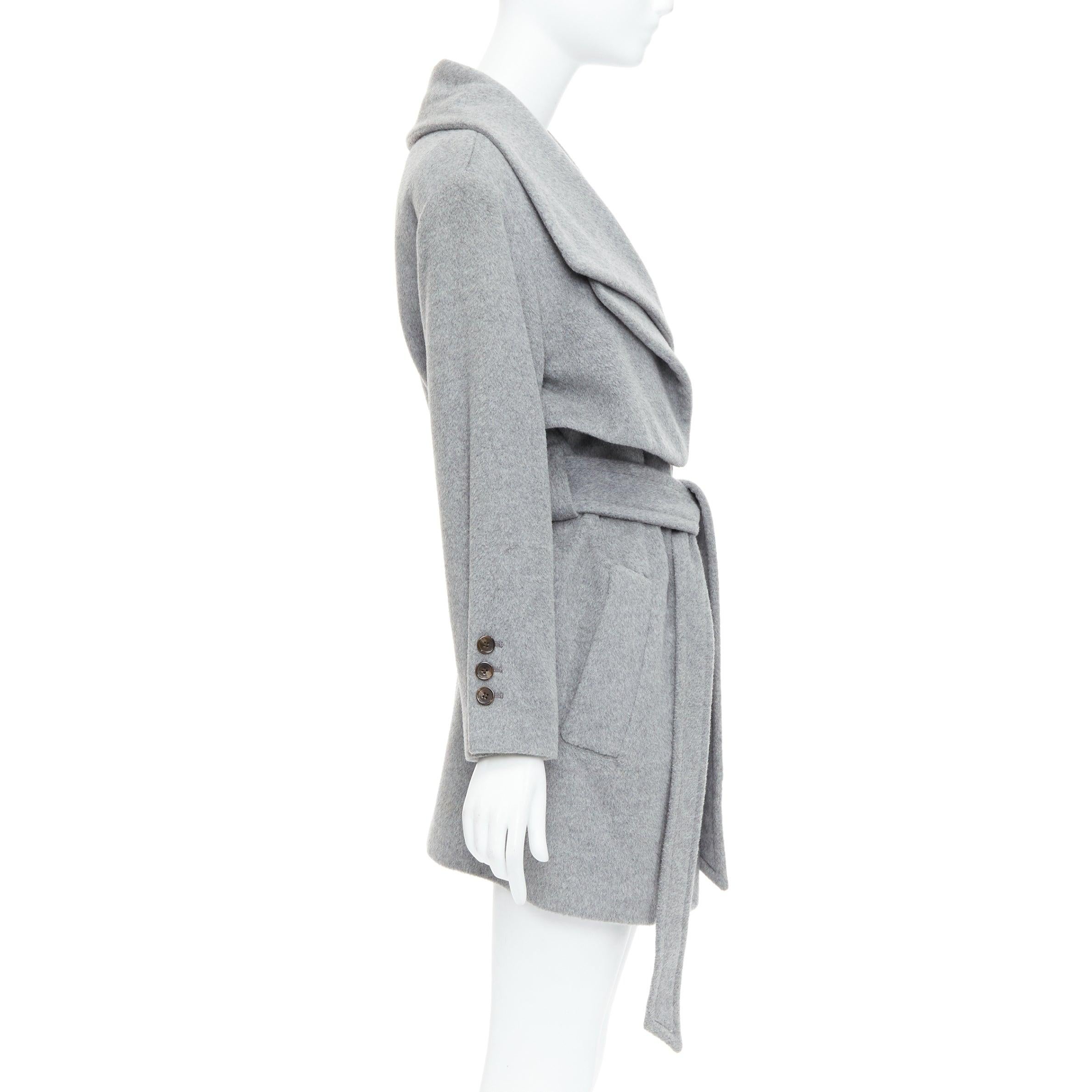 Donna HANII S cappotto oversize in lana e angora con patta e cintura FR38 S in vendita