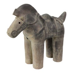 Haniwa Style Horse Figure Unglazed Terracotta