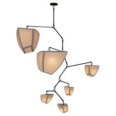 Hanji Ivy 6 V1: ABCDFG Mobile Chandelier, handmade by Andrea Claire Studio