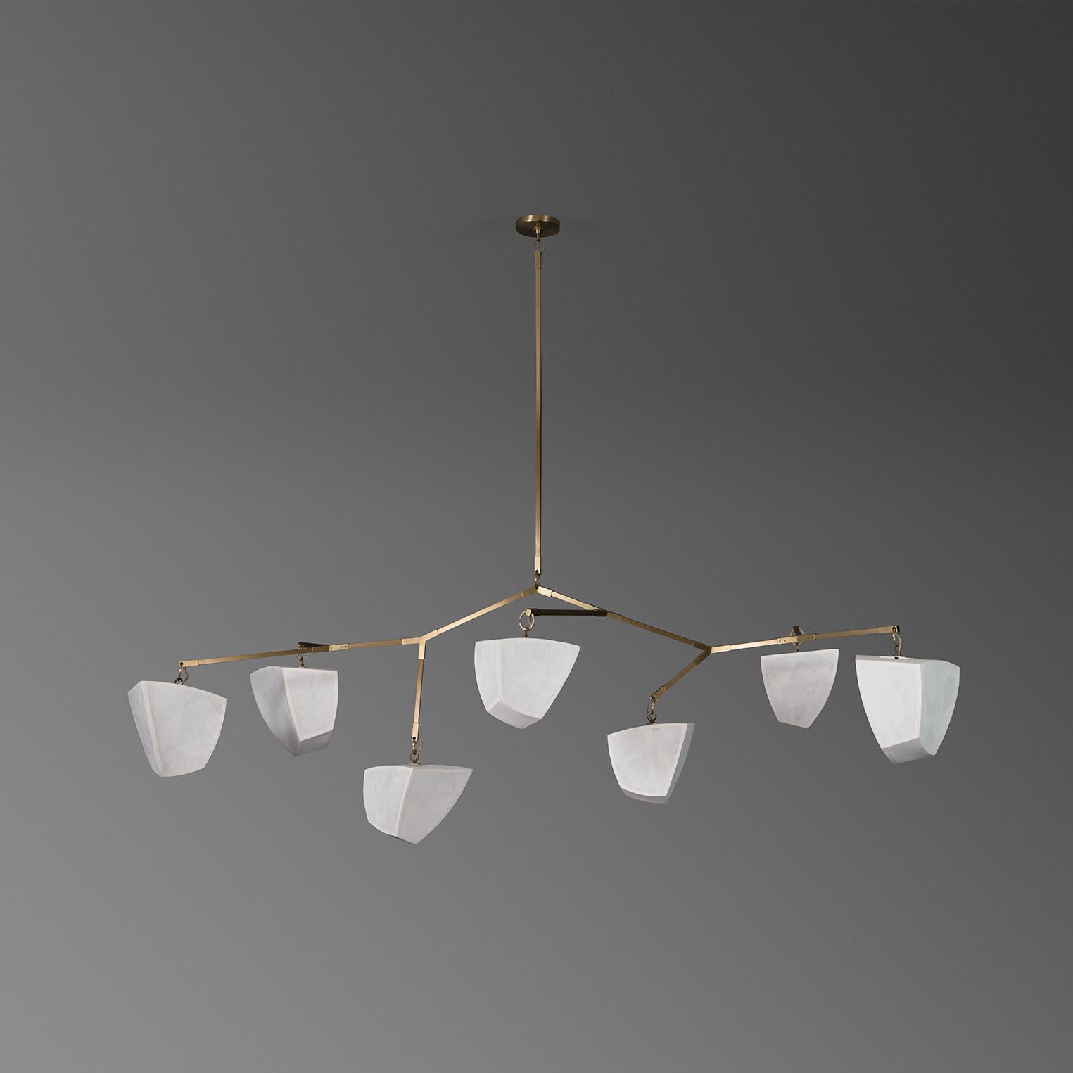 American Hanji Cassiopeia 7 V3: 4A3B Mobile Chandelier, handmade by Andrea Claire Studio For Sale