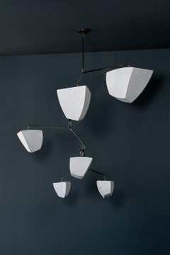 Hanji Ivy 6 V1: ABCDFG Mobile Chandelier, handmade by Andrea Claire Studio