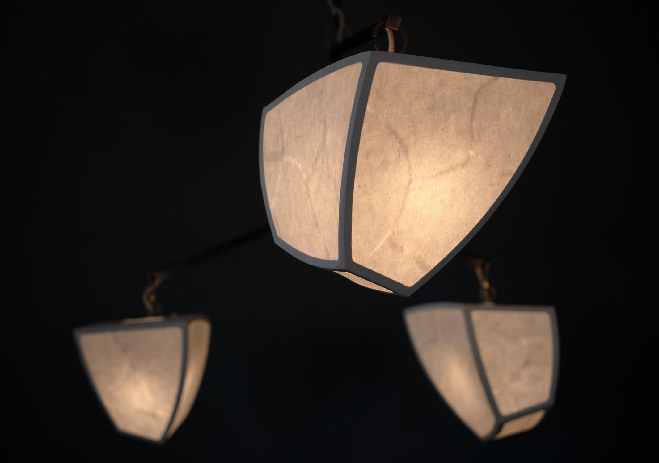 Moderne Lustre mobile Hanji Ivy 6 V1: ABCDFG, fabriqué à la main par Andrea Claire Studio en vente