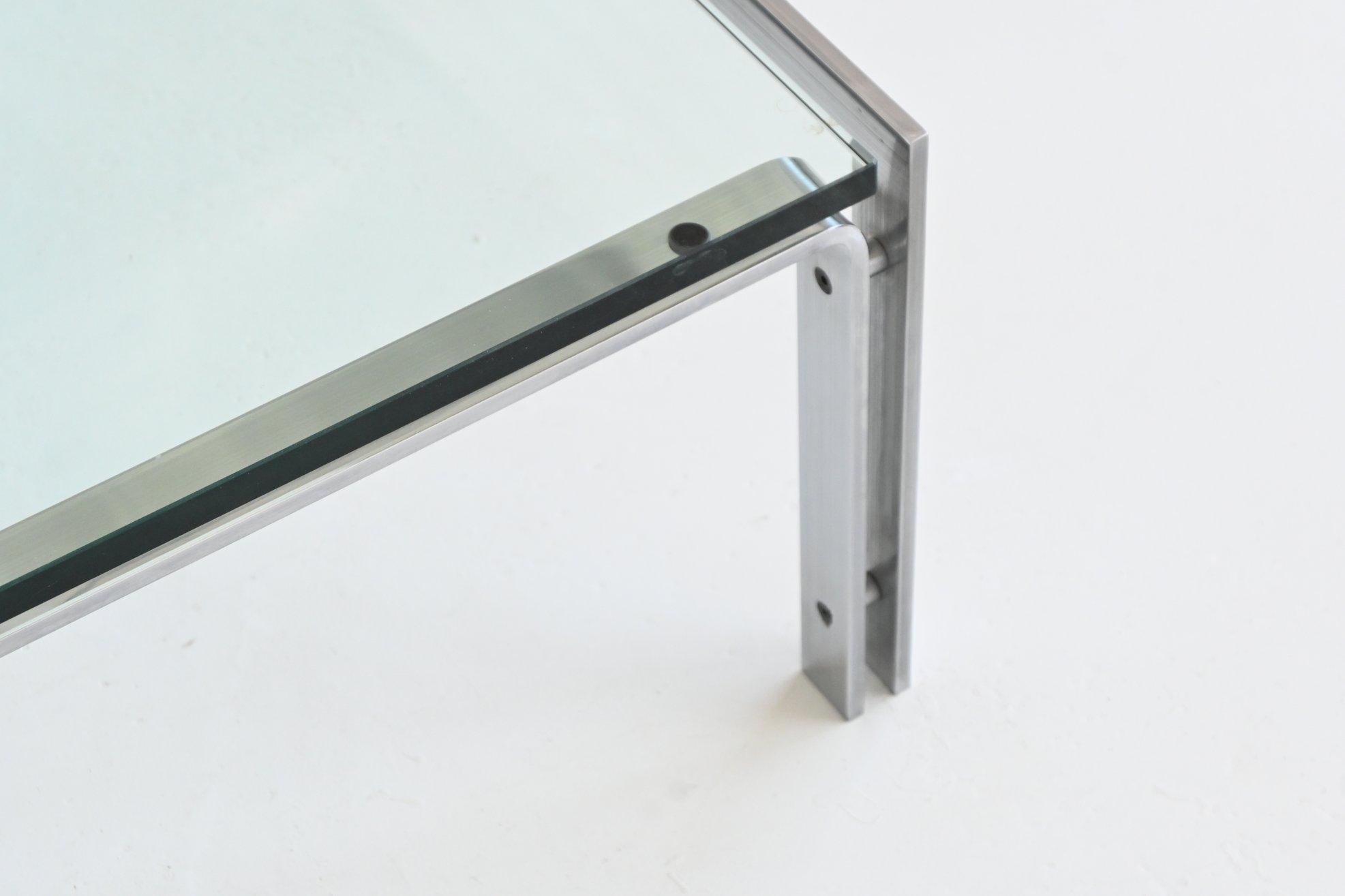 Hank Kwint M1 coffee table in steel and glass Metaform The Netherlands 1970 3