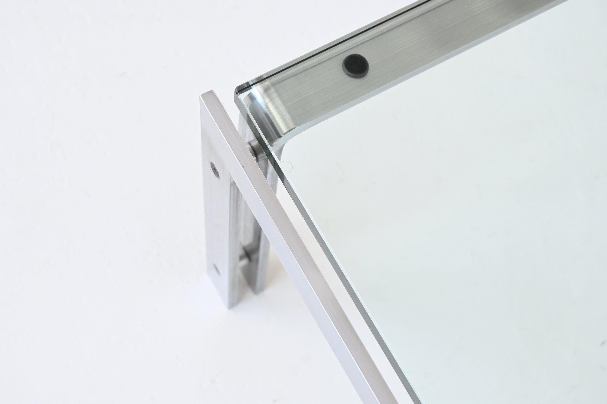 Hank Kwint M1 coffee table in steel and glass Metaform The Netherlands 1970 4