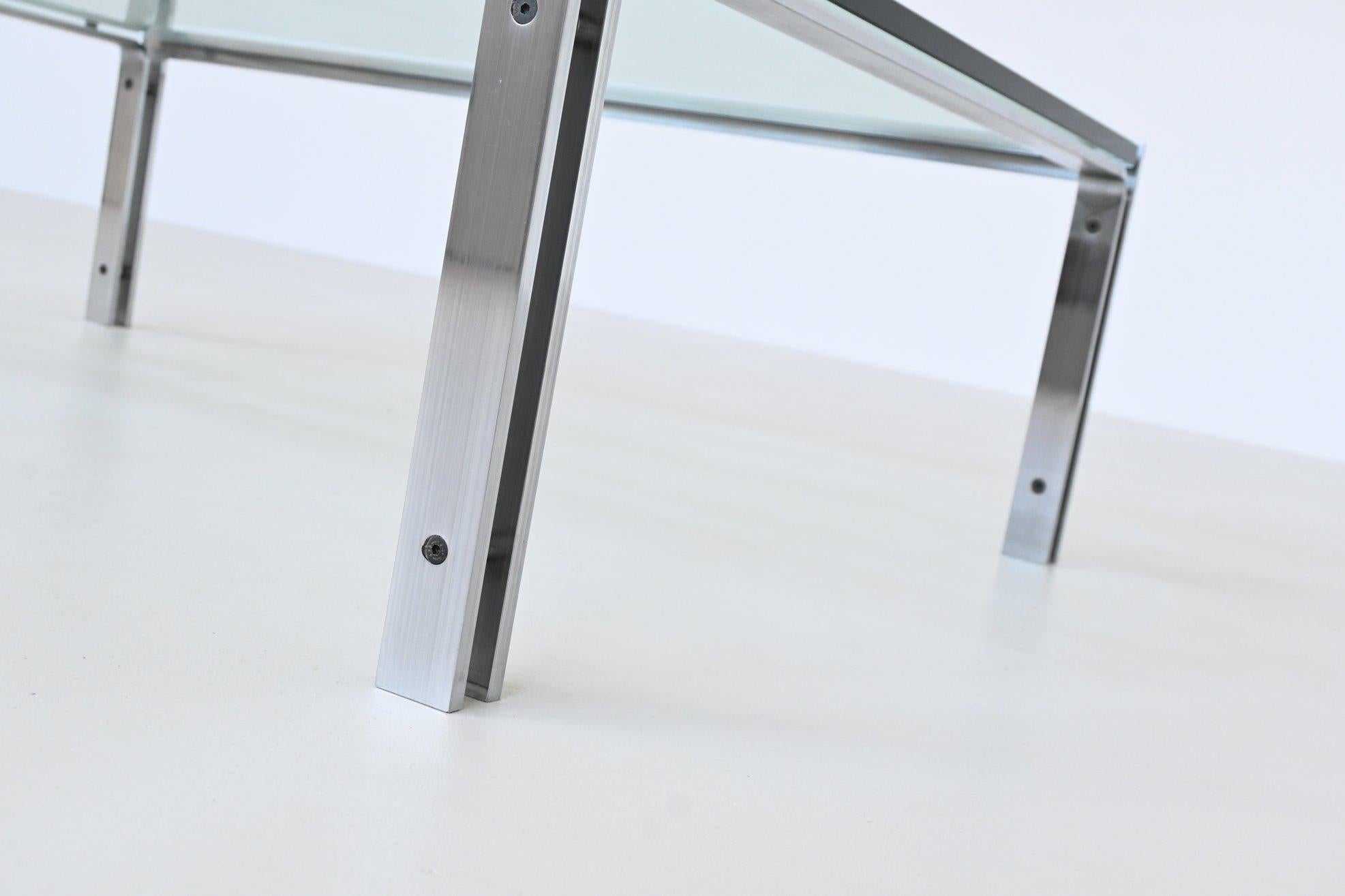 Hank Kwint M1 coffee table in steel and glass Metaform The Netherlands 1970 7