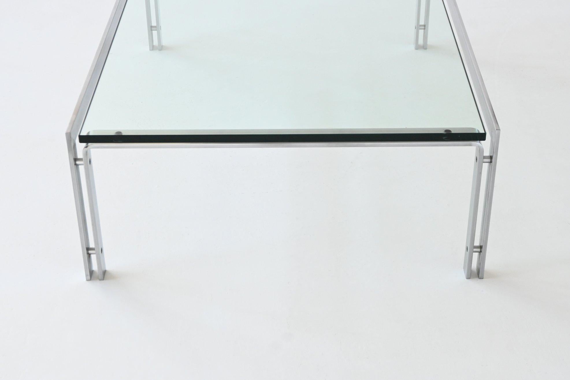 Hank Kwint M1 coffee table in steel and glass Metaform The Netherlands 1970 8