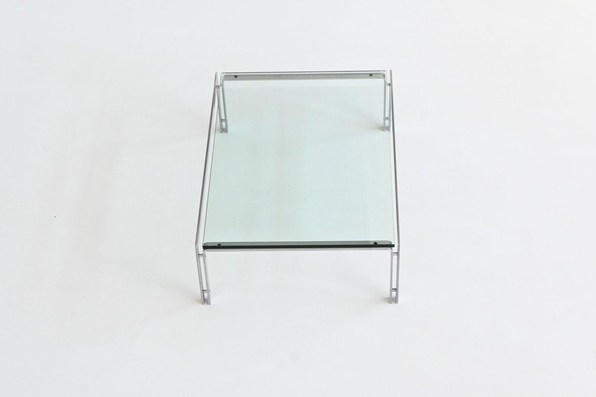 Hank Kwint M1 coffee table in steel and glass Metaform The Netherlands 1970 10