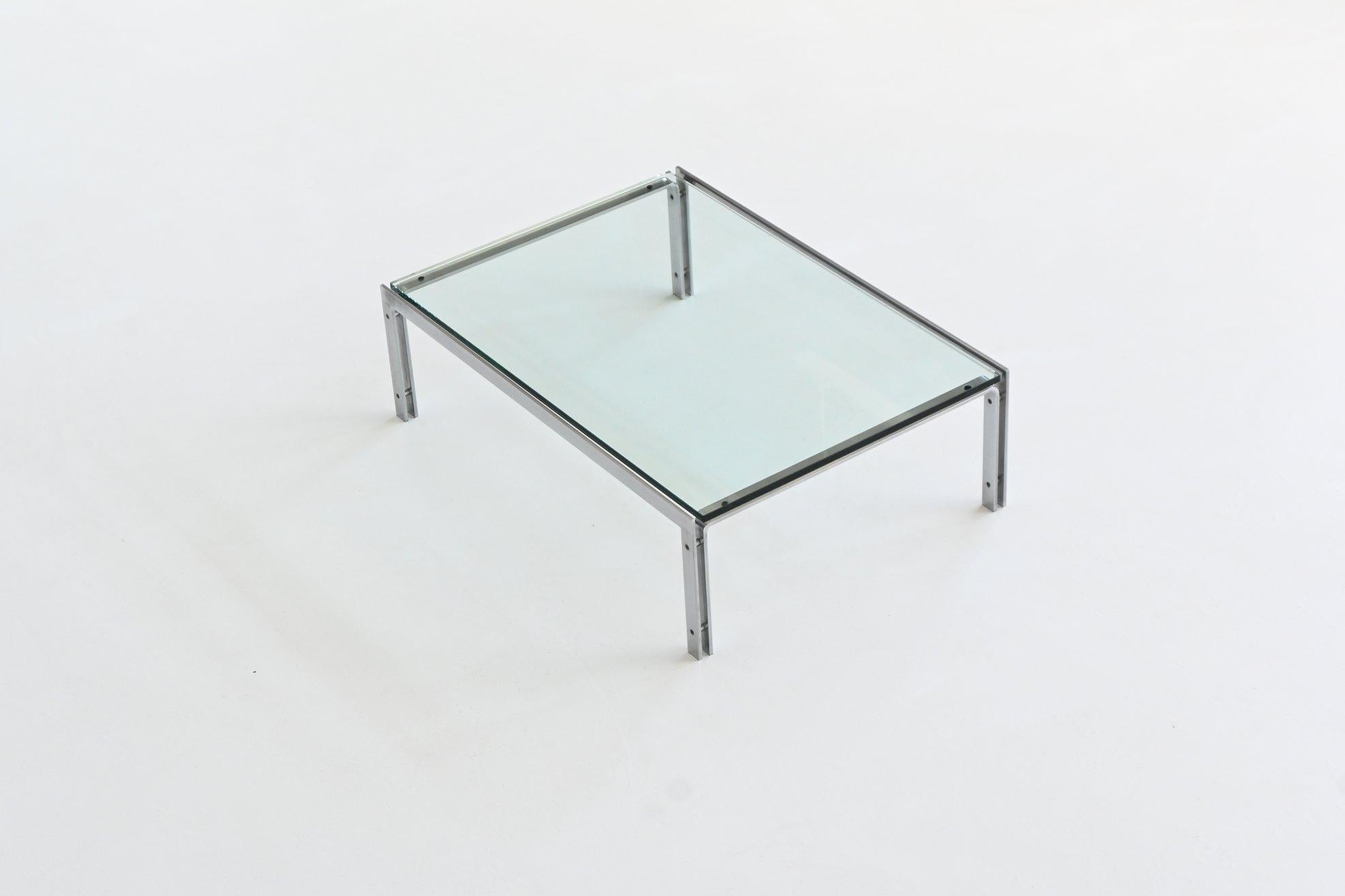 Hank Kwint M1 coffee table in steel and glass Metaform The Netherlands 1970 11