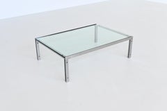 Hank Kwint M1 coffee table in steel and glass Metaform The Netherlands 1970