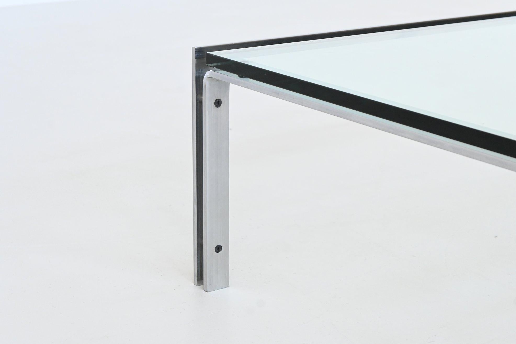 Hank Kwint M1 coffee table in steel and glass Metaform The Netherlands 1970 2