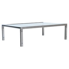 Hank Kwint M1 coffee table in steel and glass Metaform The Netherlands 1970