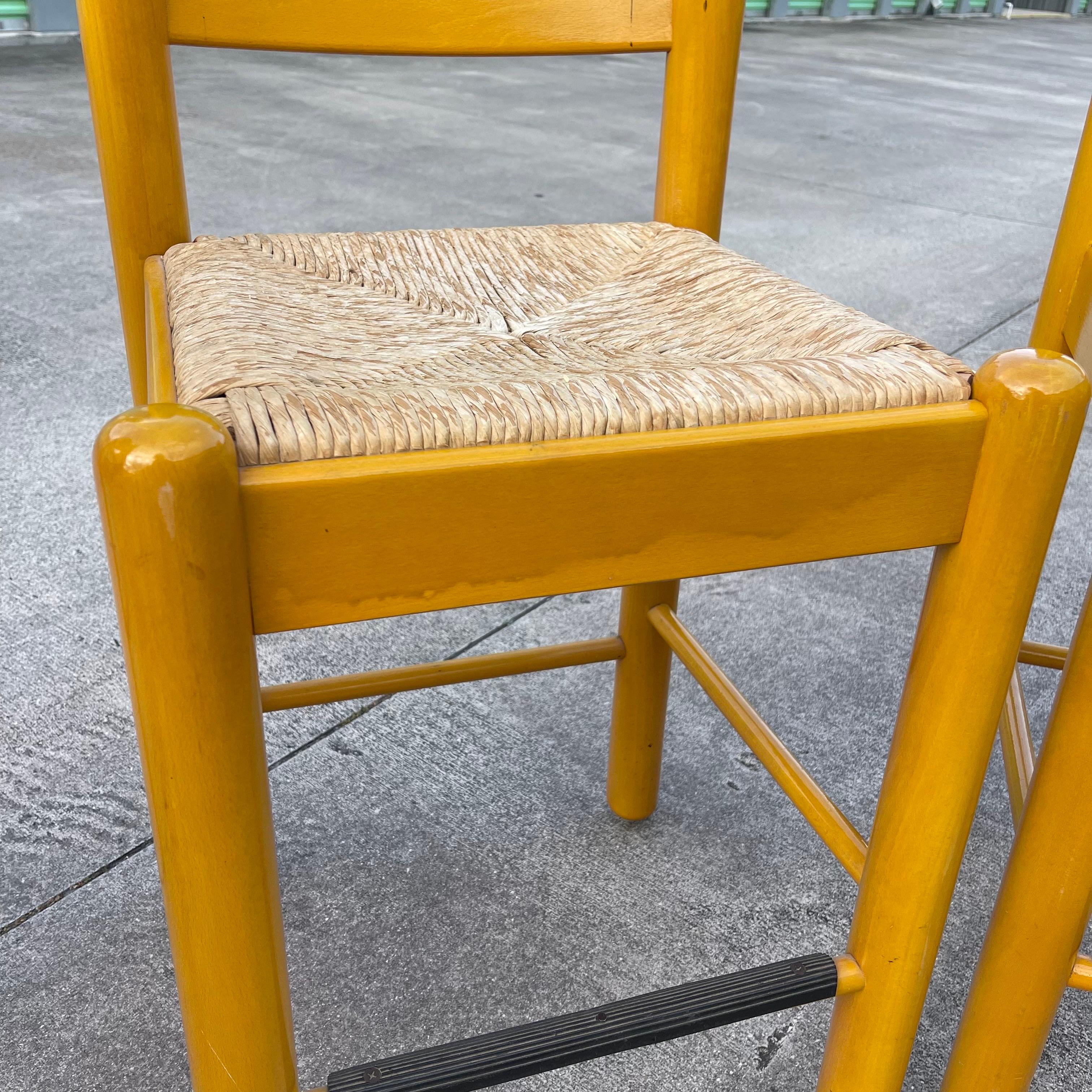 Hank Lowenstein Padova Rush Seat Wood Counter Height Bar Stools, Set of 4 7