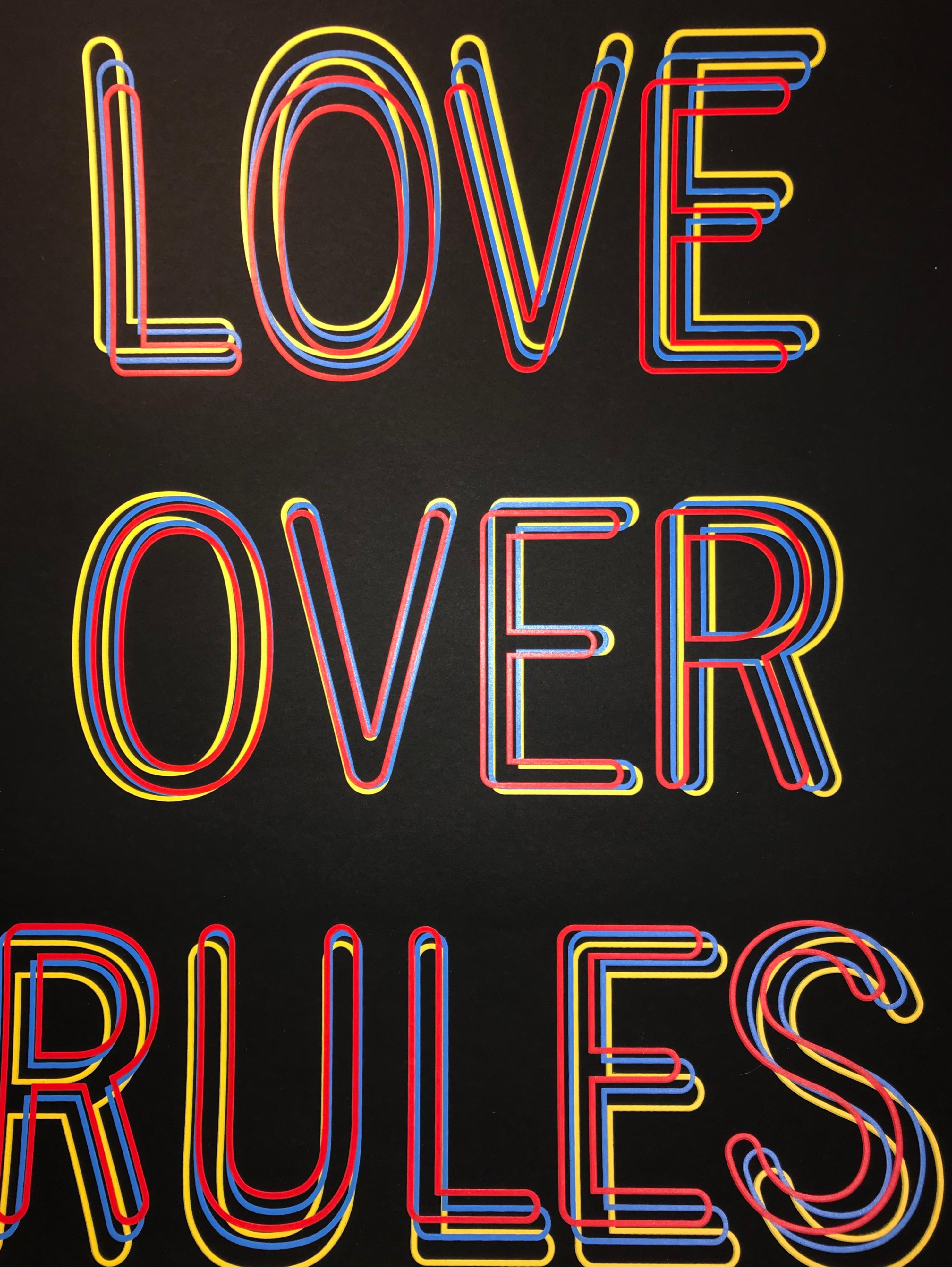 Hank Willis Thomas Love Over Rules Silk Screen Print Edition Of 100 Embossed  For Sale 3
