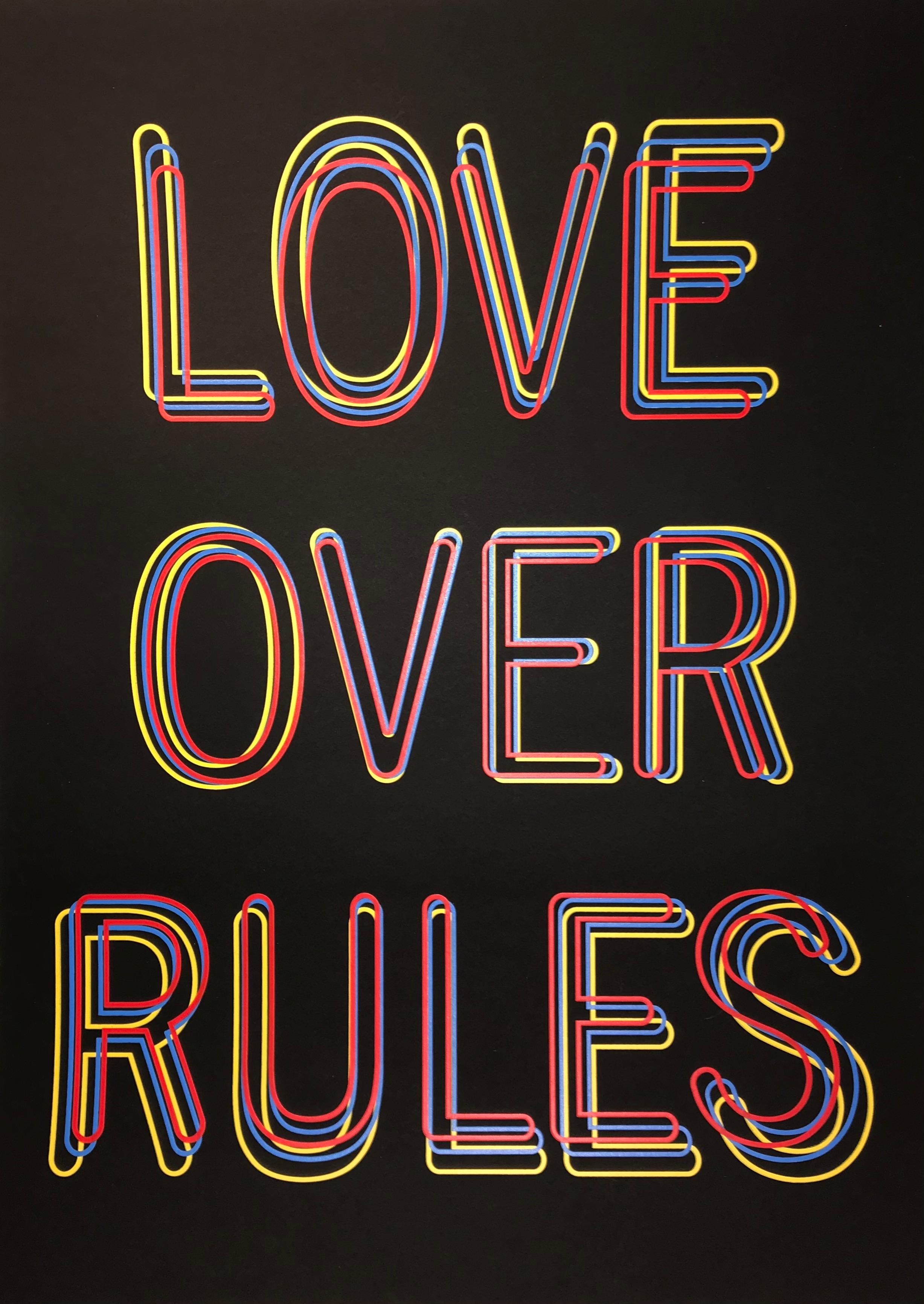 Hank Willis Thomas Love Over Rules Silk Screen Print Edition Of 100 Embossed  4