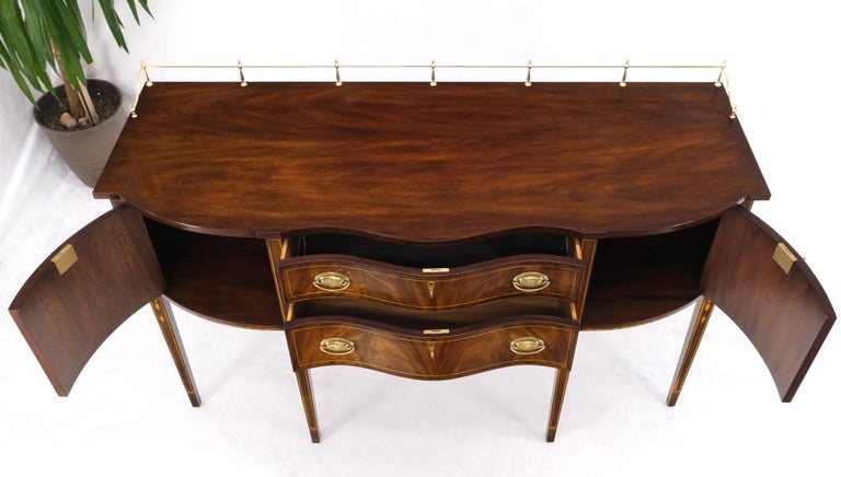 Hankel Harris Federal Flame Mahogany Brass Gallery Top Sideboard Buffet Mint For Sale 7