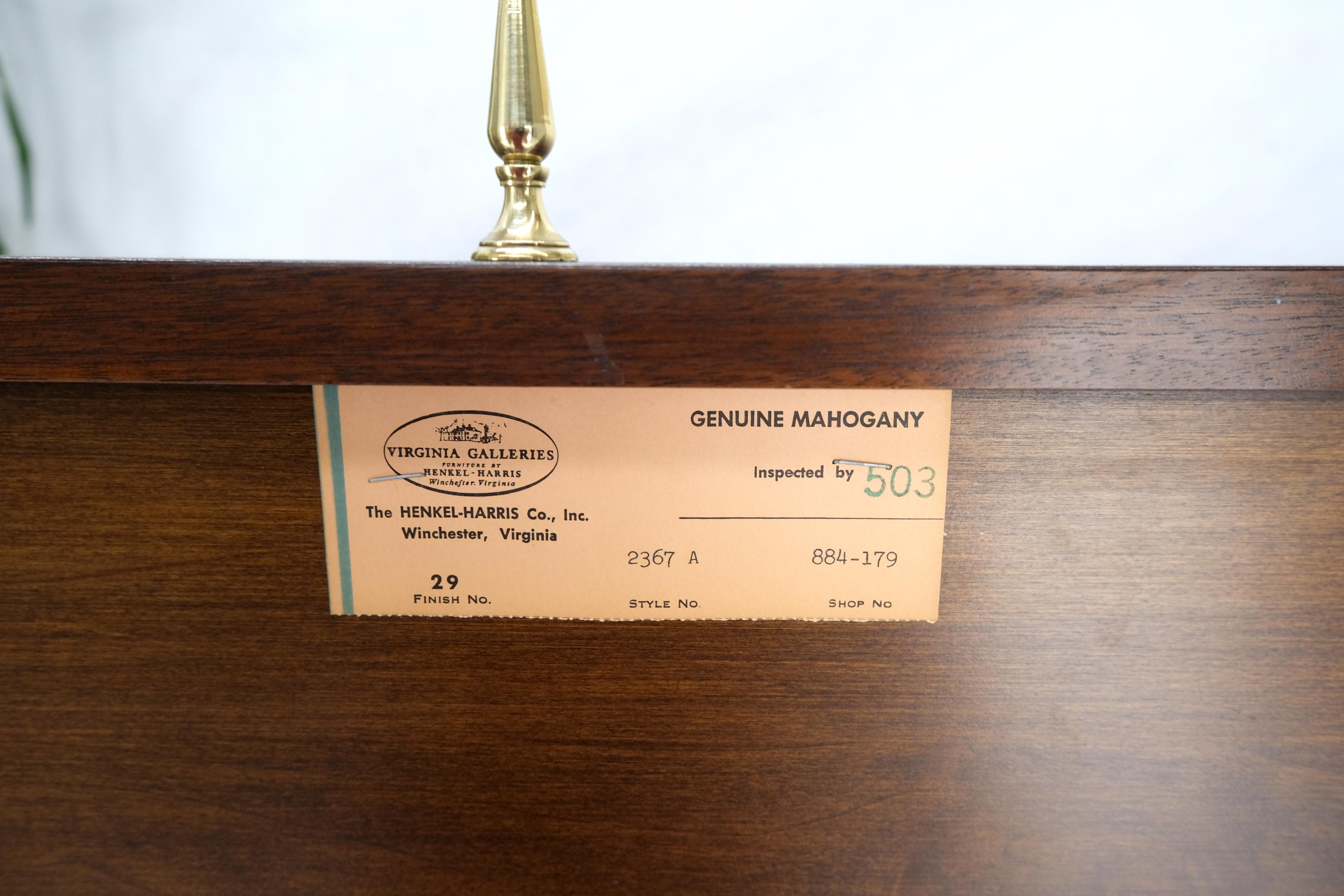 Hankel Harris Federal Flame Mahogany Brass Gallery Top Sideboard Buffet Mint 13