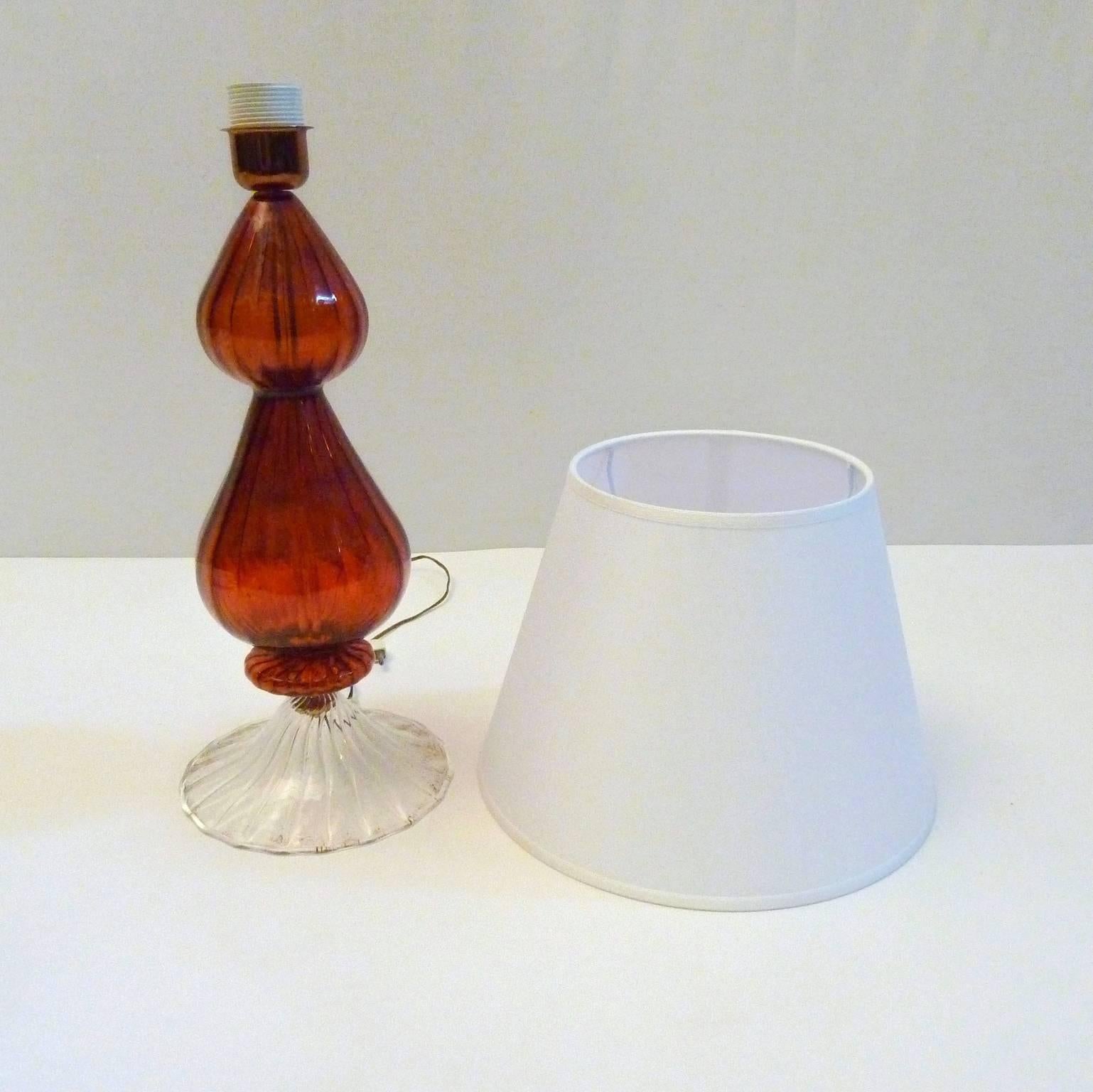 Italian Handmade Murano Glass Table Lamp Made in Italy For Sale