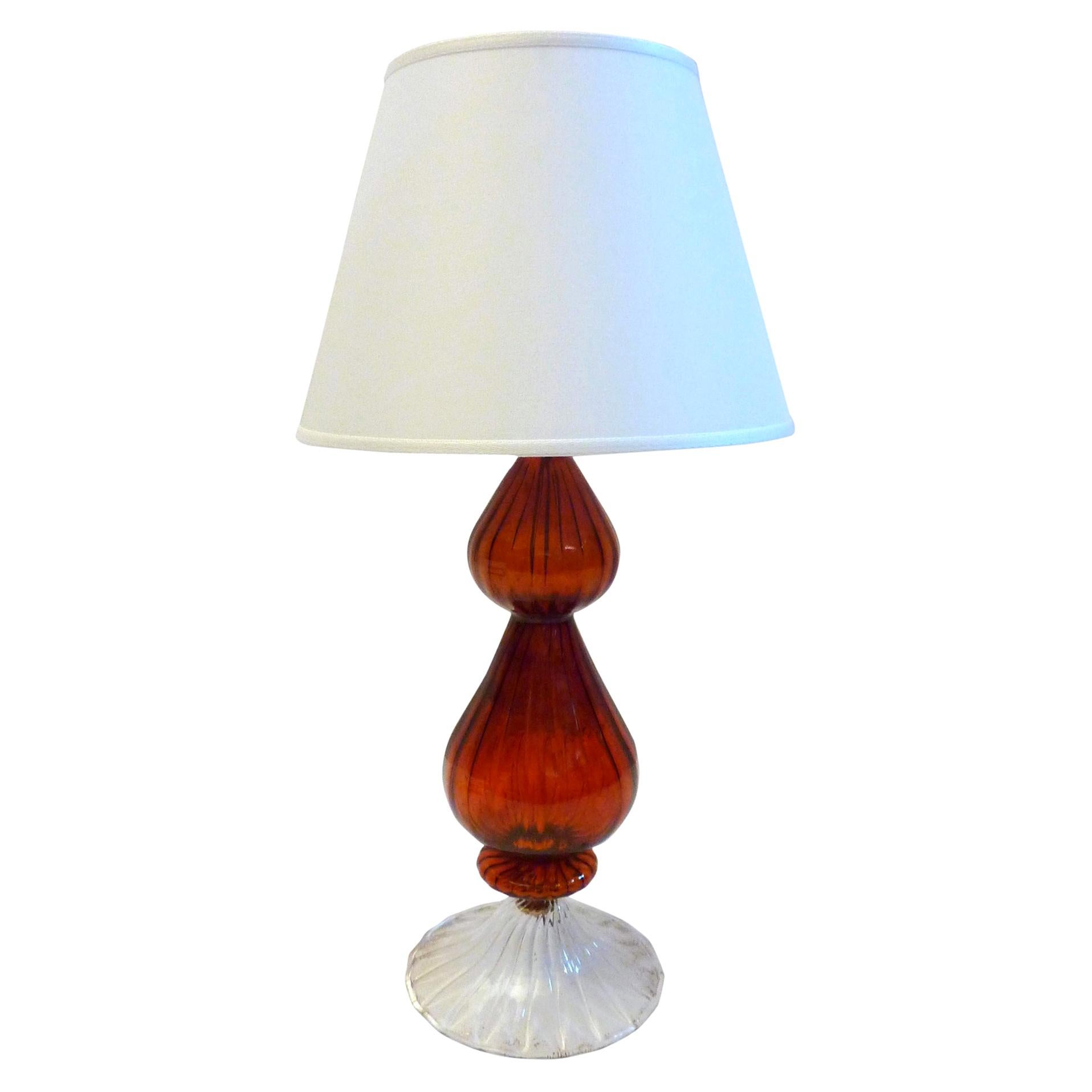 Handmade Murano Glass Table Lamp Made in Italy For Sale