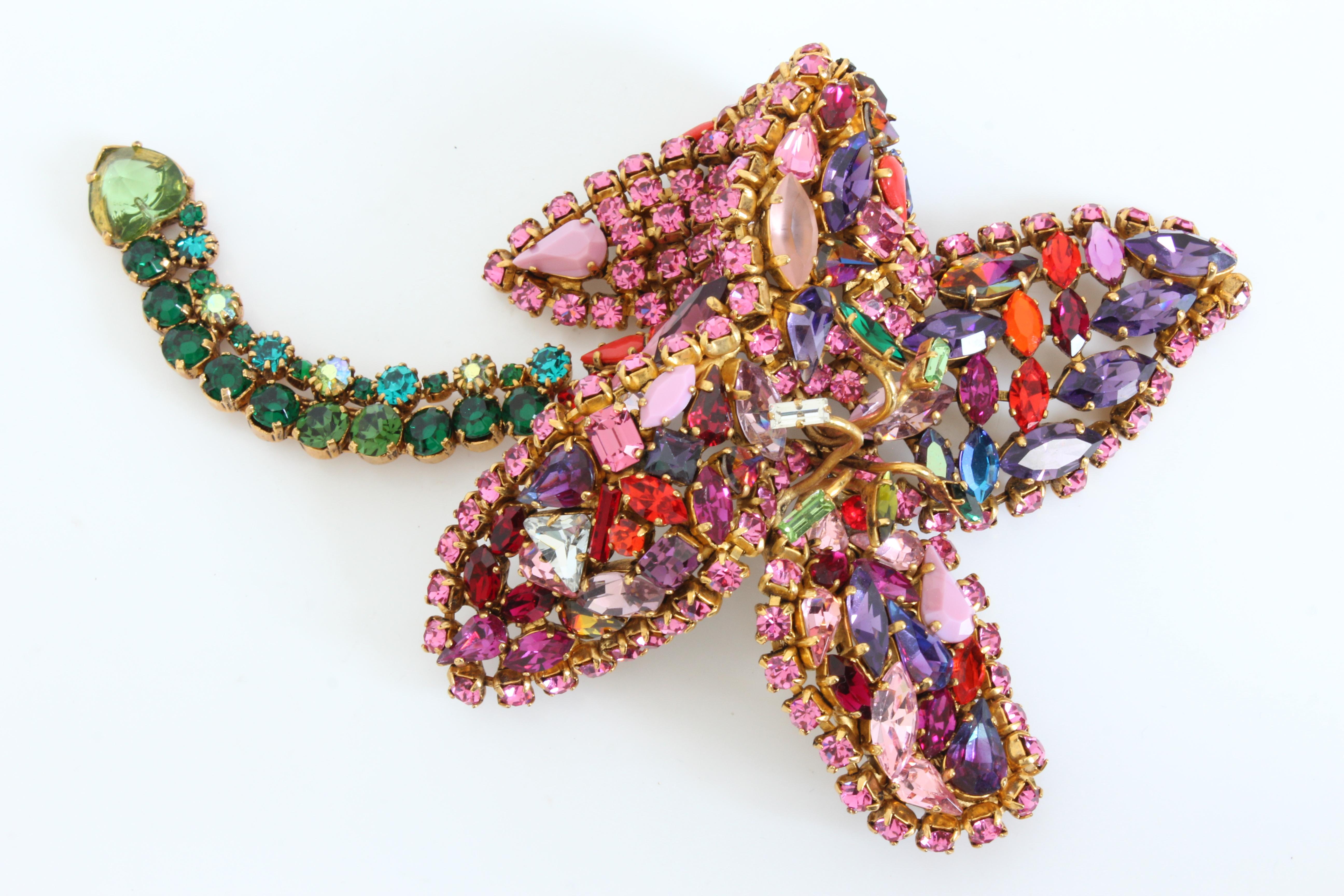 Hanna Bernhard Embellished Floral Brooch Massive Floral Statement Haute Couture 5