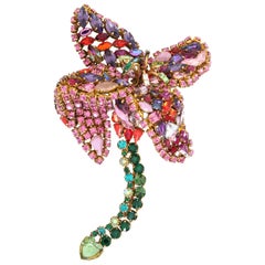 Hanna Bernhard Embellished Floral Brooch Massive Floral Statement Haute Couture