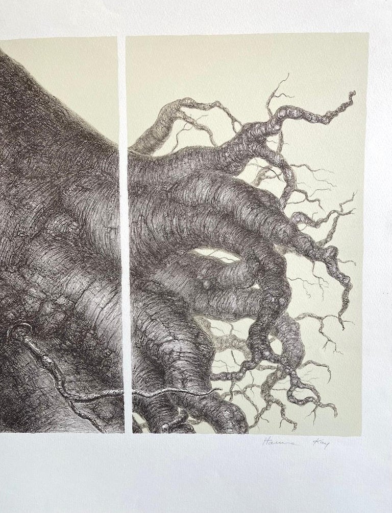 Hanna Kay MIGHTY TREE II Signed Lithograph, Surreal Tree Portrait