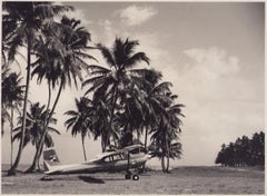 Vintage Panama, Airplane, Black and White Photography, 1960s, 17, 2 x 23, 2 cm