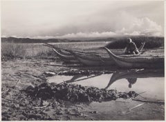 Vintage Bolivia, Boats, Black and White Photography, 1960s, 17, 3 x 23, 4 cm