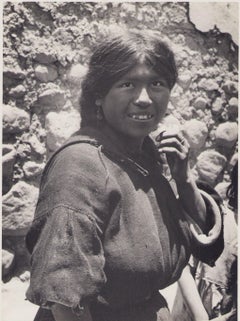 Vintage Bolivia, Potosí, Girl, Black and White Photography, 1960s, 23.4 x 17.4 cm