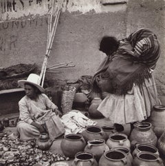 Vintage Bolivia, Woman, Market, Black and White Photography, 1960s, 24, 2 x 24, 1 cm