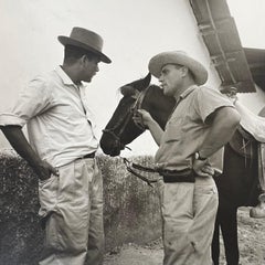 Kolumbianischer Bauer, Pferd, Schwarz-Weiß-Fotografie, 1960er Jahre, 24,2 x 24,2 cm