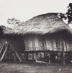 Ecuador, Indigenous-Hut, Black and White Photography, 1960s, 23, 2 x 25, 4 cm