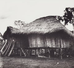 Vintage Ecuador, Indigenous-Hut, Black and White Photography, 1960s, 23, 2 x 25, 4 cm