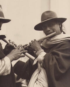 Ecuador, Indigenous, Musicians, Black and White Photography, 1960s, 25 x 24, 3 cm
