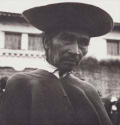 Vintage Ecuador, Man, Black and White Photography, 1960s, 24, 1 x 23, 1 cm